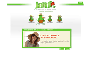 Jardi.fr, site web 2.0 simple et puissant pour g�rer son jardin et recevoir automatiquement des conseils avec un r�seau social entre jardiniers.